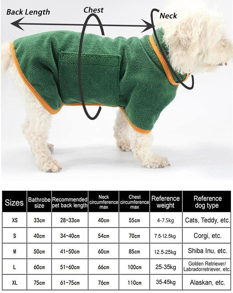 Super Absorbent Pet Bathrobe